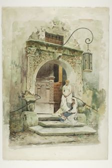Two Women in a Doorway, 1882. Creator: Lawrence Carmichael Earle