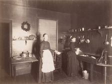 Two Women in a Kitchen, 1880s-90s. Creator: Unknown