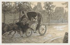Two women in a horse carriage, in or before 1901. Creator: Louwerse, H.C.
