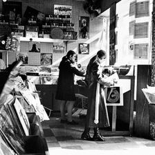 Two women in a London record store, c1960s. Creator: Henry Grant