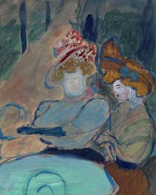 Two Women in a Street Café. Artist: Verefkin, Marianne, von (1860-1938)