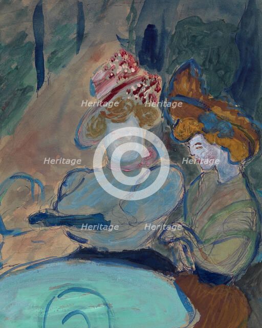 Two Women in a Street Café. Artist: Verefkin, Marianne, von (1860-1938)