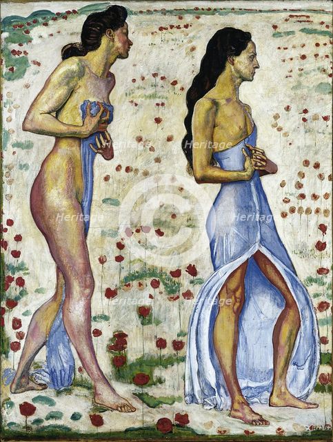 Two Women in Flowers (Emotion 1a), 1901-1906. Artist: Hodler, Ferdinand (1853-1918)