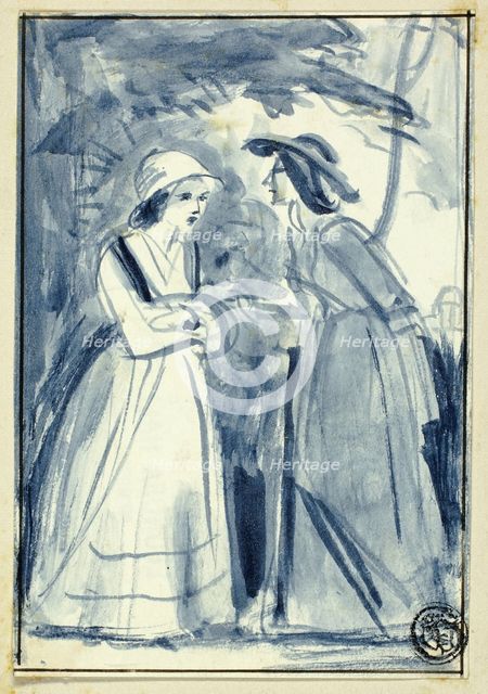Two Women in Late 18th Century Dress, n.d. Creator: William Edward Frost.