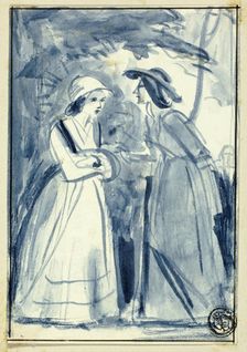 Two Women in Late 18th Century Dress, n.d. Creator: William Edward Frost