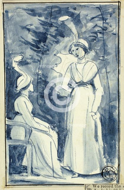 Two Women in Late 18th Century Dress, n.d. Creator: William Edward Frost.