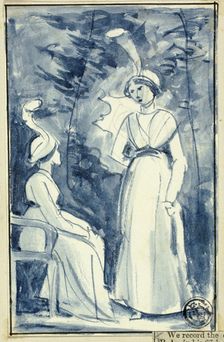 Two Women in Late 18th Century Dress, n.d. Creator: William Edward Frost