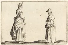 Two Women in Profile, c. 1622. Creator: Jacques Callot