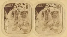 Two women in wedding dresses, 1855-1860. Creator: Unknown