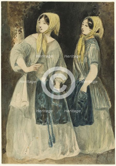 Two Women in Yellow Kerchiefs, n.d. Creator: Constantin Guys.