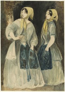 Two Women in Yellow Kerchiefs, n.d. Creator: Constantin Guys