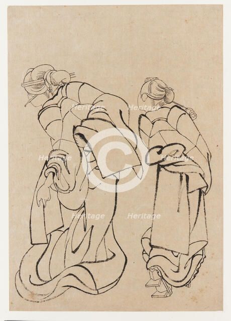 Two women, late 18th-early 19th century. Creator: Hokusai.