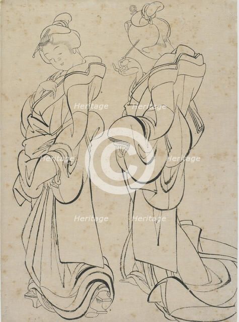 Two women, late 18th-early 19th century. Creator: Hokusai.