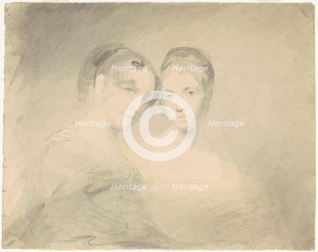 Two Women [recto], c. 1830-1850. Creator: Seth Wells Cheney.