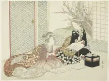 Two Women Reading, 19th century. Creator: Gakutei