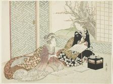 Two Women Reading, 19th century. Creator: Gakutei