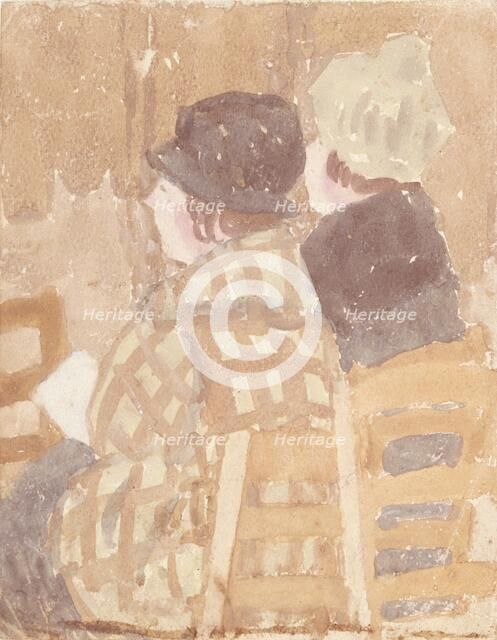 'Two women seated in church', 1896-1939. Artist: Gwendolen Mary John