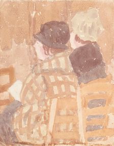 Two women seated in church 1896-1939. Creator: Gwendolen Mary John