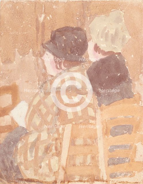 'Two women seated in church', 1896-1939. Creator: Gwendolen Mary John.