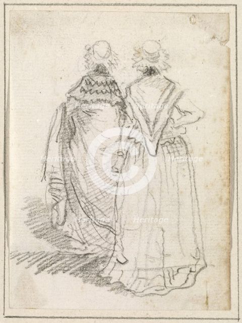 Two Women Seen from Behind, probably c. 1754/1765. Creator: Hubert Robert.