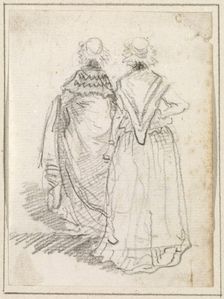 Two Women Seen from Behind, probably c. 1754/1765. Creator: Hubert Robert