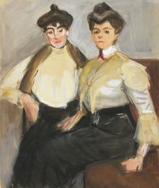 Two women, sketch, c1910s. Creator: Verner Thome