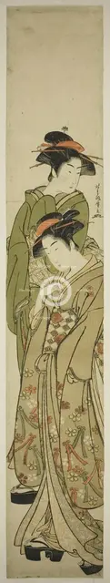 Two Women Taking a Stroll, Japan, c. 1781/89. Creator: Kitao Masanobu.