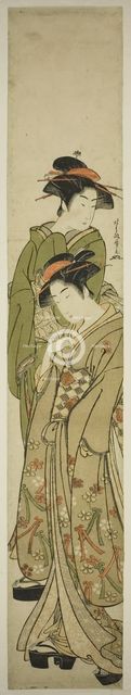 Two Women Taking a Stroll, Japan, c. 1781/89. Creator: Kitao Masanobu.