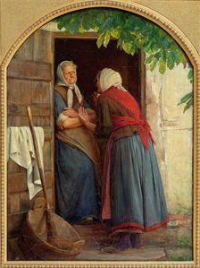 Two women talking, 1874. Creator: Carl Bloch