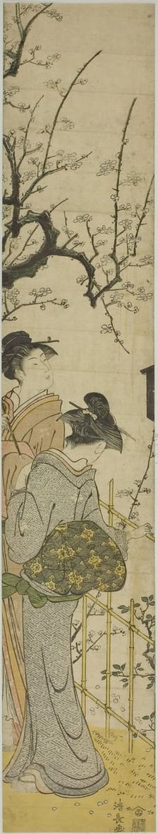 Two Women Viewing Plum Blossoms, c. 1784. Creator: Torii Kiyonaga