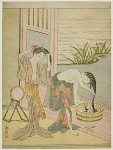 Two Women Washing Their Hair, c. 1767/68. Creator: Suzuki Harunobu