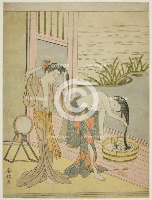 Two Women Washing Their Hair, c. 1767/68. Creator: Suzuki Harunobu.