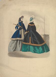 Two Women Wearing Coats, 1863-64. Creator: Unknown