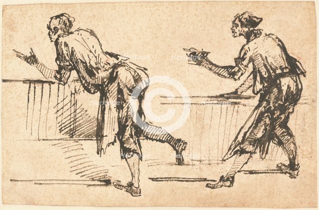 Two Workmen at Tables (recto), early 1770s. Creator: Giovanni Battista Piranesi.