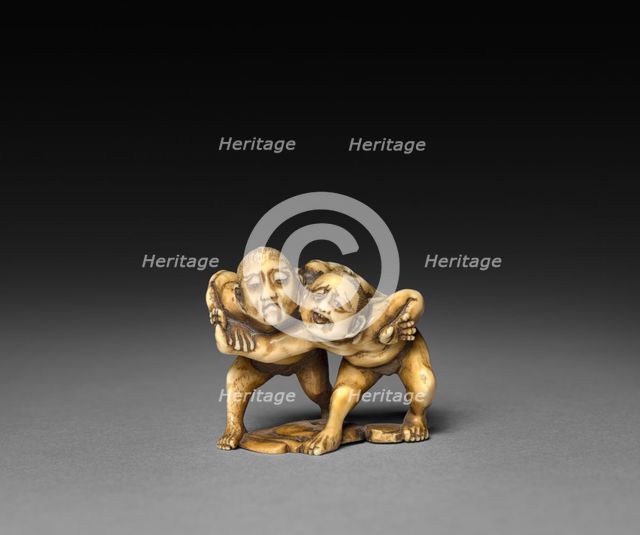 Two Wrestlers, 19th century. Creator: Unknown.