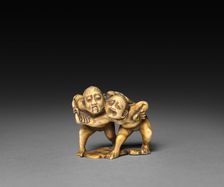Two Wrestlers, 19th century. Creator: Unknown