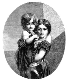 "Two Yorkshire Bairns," by J. Deffet Francis...Wakefield Fine-Art and Industrial Exhibition, 1865. Creator: W Thomas