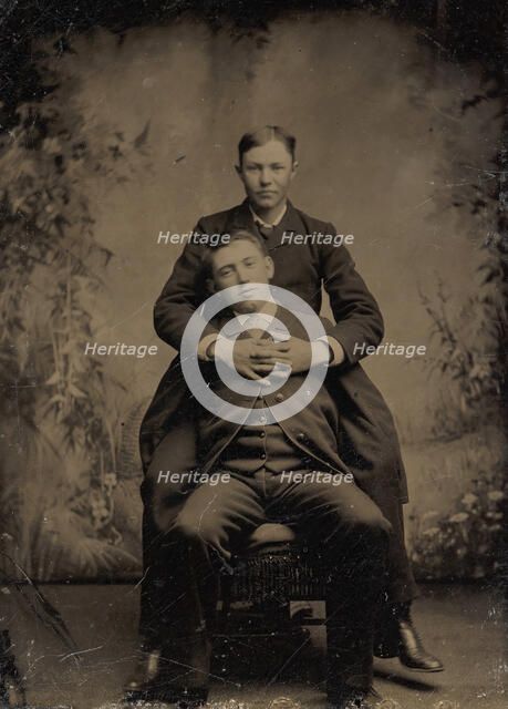 Two Young Men, One Embracing the Other, 1870s-80s. Creator: Unknown.