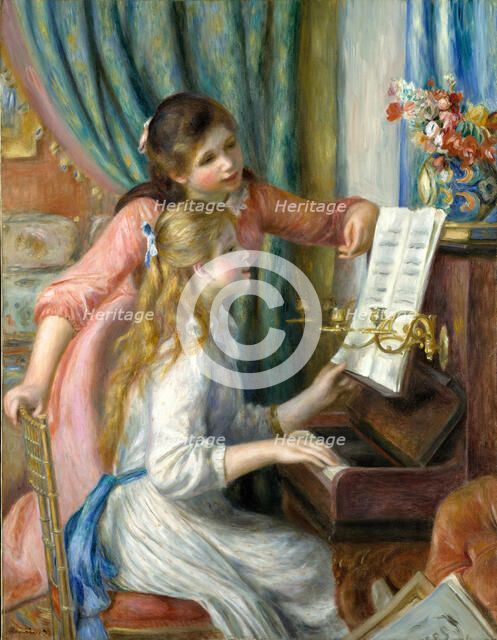 Two Young Girls at the Piano, 1892. Creator: Pierre-Auguste Renoir.