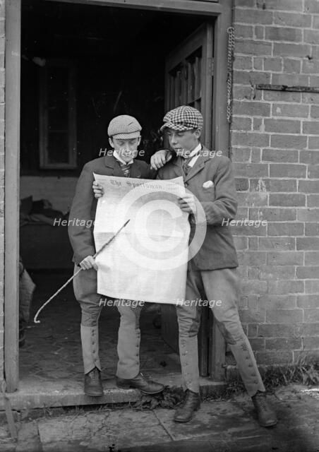 Two young horsemen, Farnborough, Warwickshire, 1902. Artist: A Newton