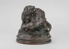 Two Young Lions, model 1832/1838, cast by 1873. Creator: Antoine-Louis Barye