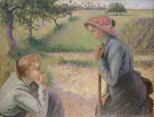 Two Young Peasant Women, 1891-92. Creator: Camille Pissarro