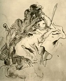 Two Young Women mid 18th century, (1928). Artist: Giovanni Battista Tiepolo