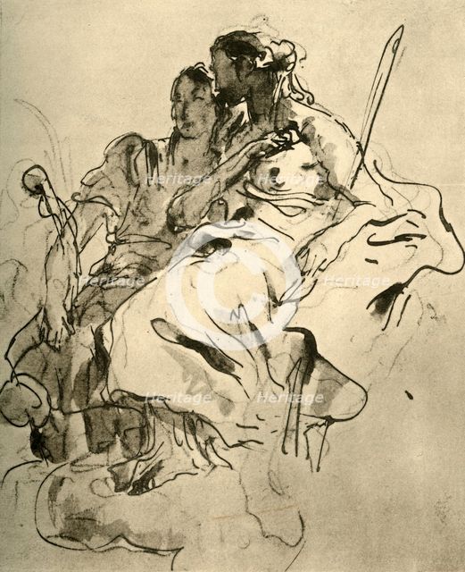 'Two Young Women', mid 18th century, (1928). Artist: Giovanni Battista Tiepolo.