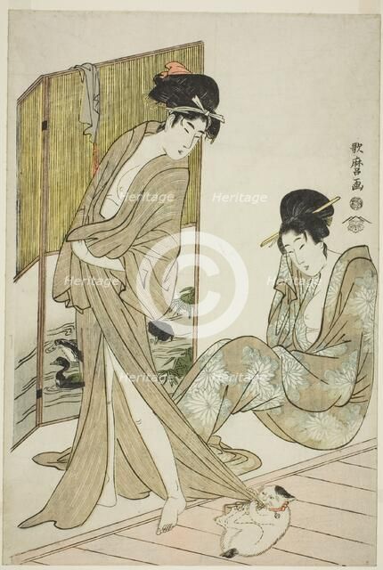 Two Young Women after a Bath, Japan, c. 1803. Creator: Kitagawa Utamaro.