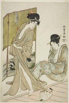 Two Young Women after a Bath, Japan, c. 1803. Creator: Kitagawa Utamaro