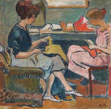 Two young women sewing, 1916. Creator: Valtat, Louis (1869-1952)