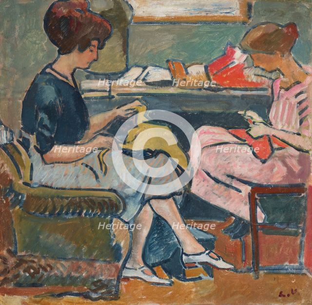 Two young women sewing, 1916. Creator: Valtat, Louis (1869-1952).