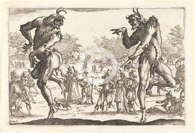 Two Zanni, c. 1616. Creator: Jacques Callot.