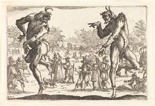 Two Zanni, c. 1616. Creator: Jacques Callot